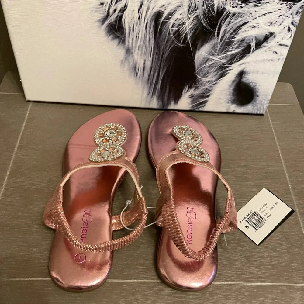 NWT Kensie Girl Sandal Size 1 Pink Shine - Picture 8 of 14
